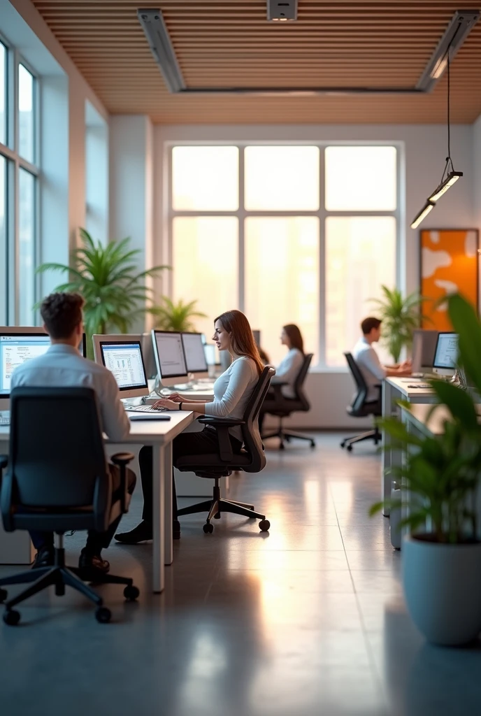 a beautiful and bright accounting office