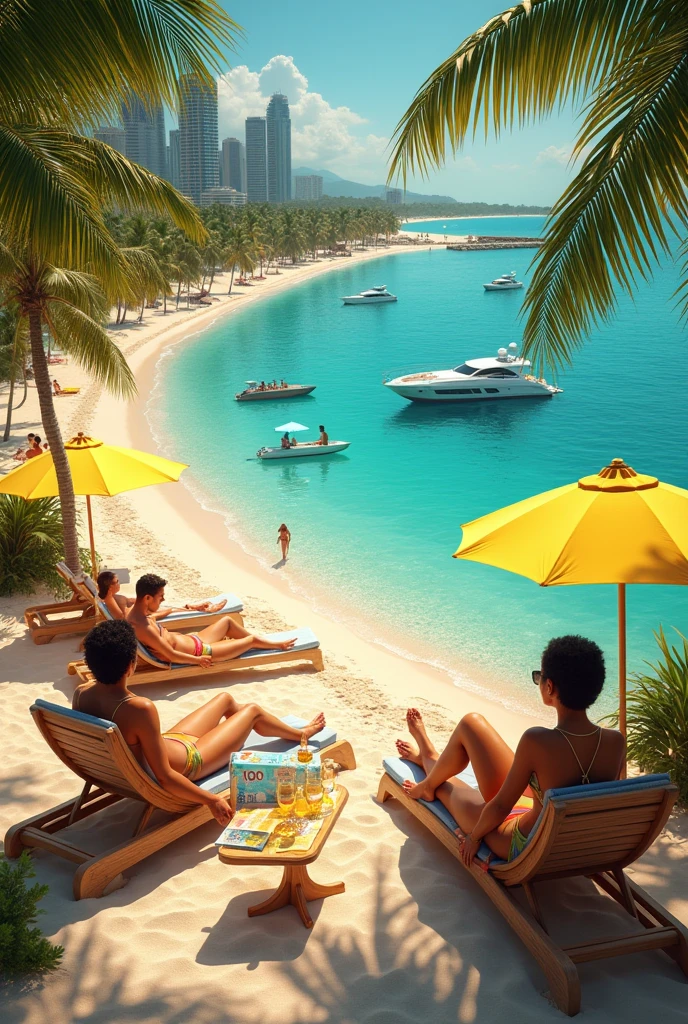 Beach scene with lots of style and money, Brazilian Real