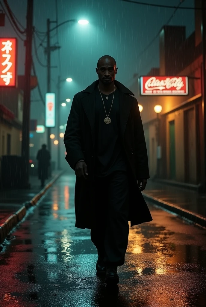2pac walking on a rainy night