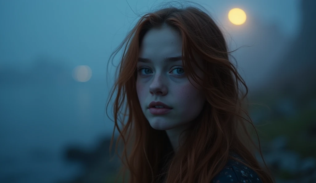 (Mackenzie Foy  adolescente, russet hair,  On open legs:1.5) (long messy hair:1.3), blue colored eyes, detailedeyes, detailed lips, (girl no, sensuous, whole body:1.5), (stunning locations at night with fog and mist, neve:1,3), night photo, (photo from several different angles:1.5), small neckline, ray tracing,(best qualityer,4K,8k,high resolution,work of art:1.2),ultra detali, (realisitic,photorealisitic,photo-realisitic:1.37), HDR, ultra HD, work of art, proffesional, bright coloured, bokeh, studio lighting,NSFW