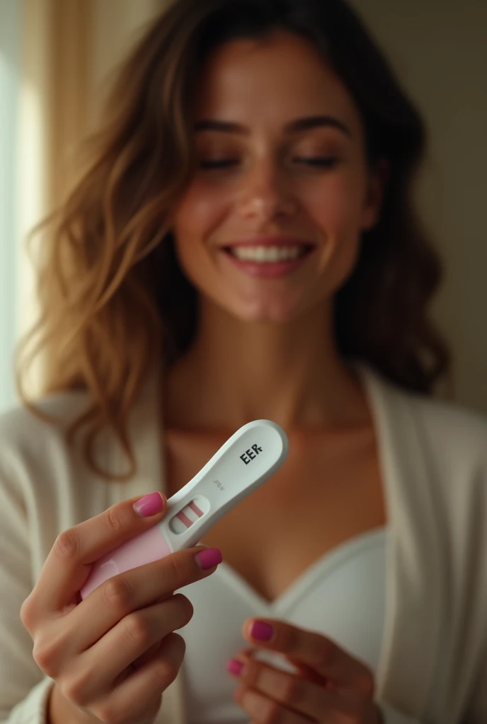 A real  girl giving me a positive pregnancy test 