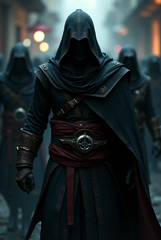 Assassin's creed with other assassins with less visibility to see the face