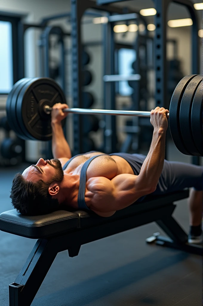 Bench press with measurement screen