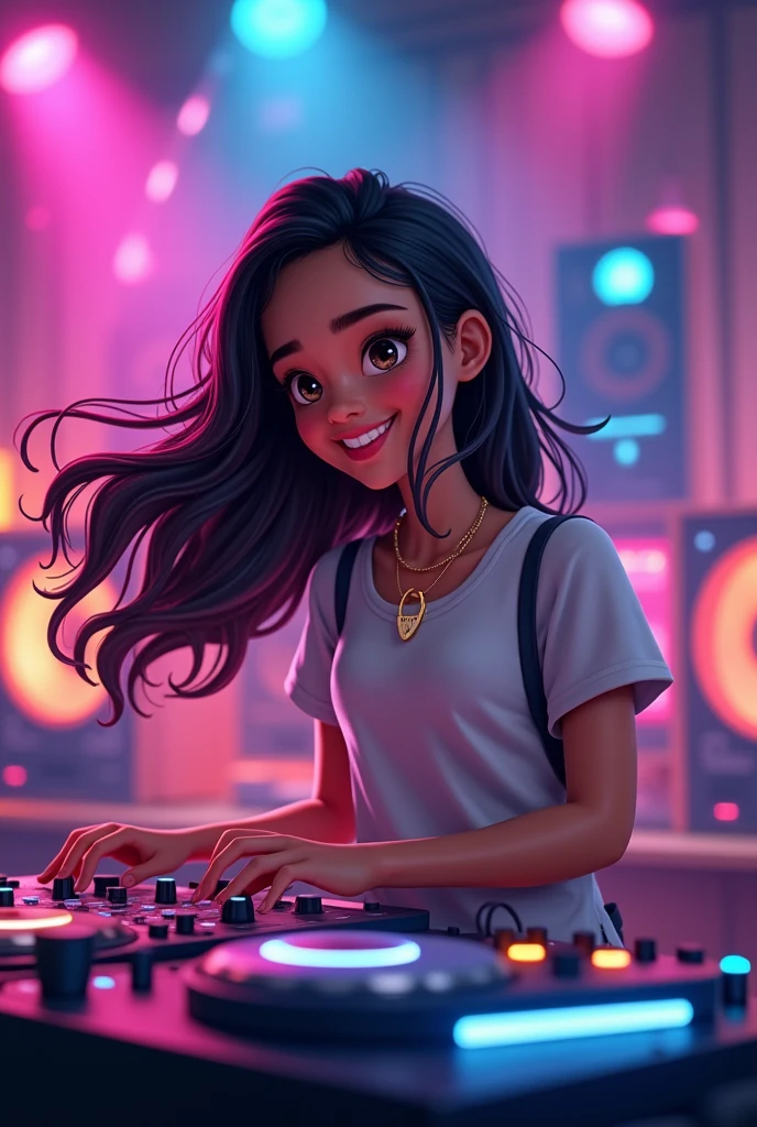 An animated image of a girl named Jasmine DJ