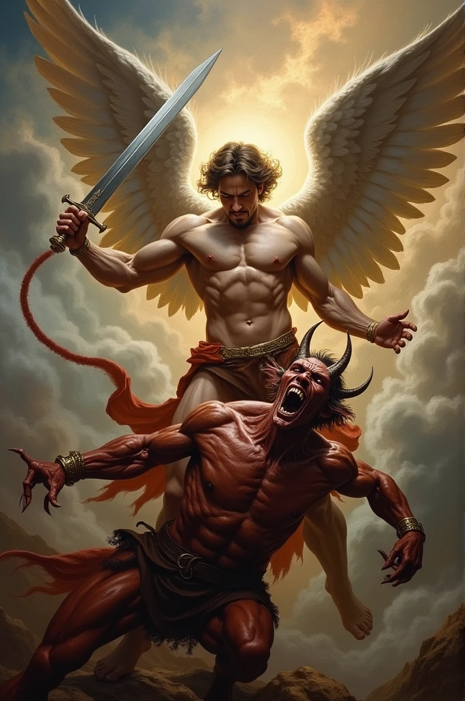 Archangel Michael beheading the demon
