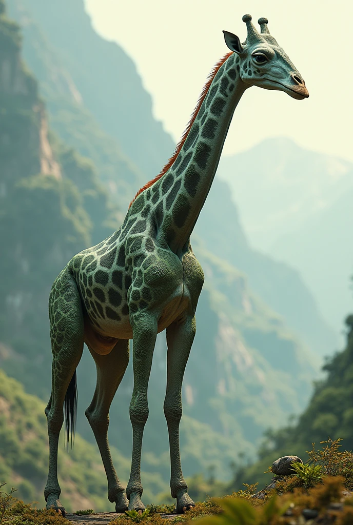 Giraffe-Lizard Hybrid: fuison . ultra HD high resolution 4K