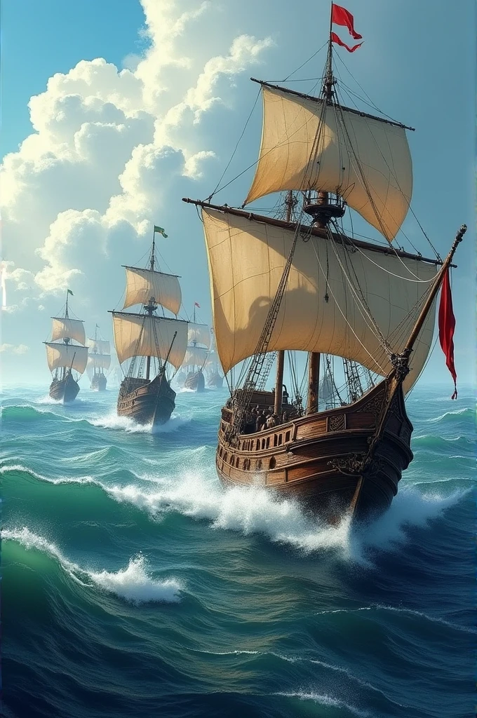 Boat with caravels