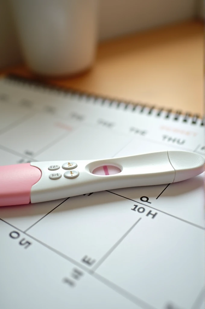 A positive pregnancy test on top of a month