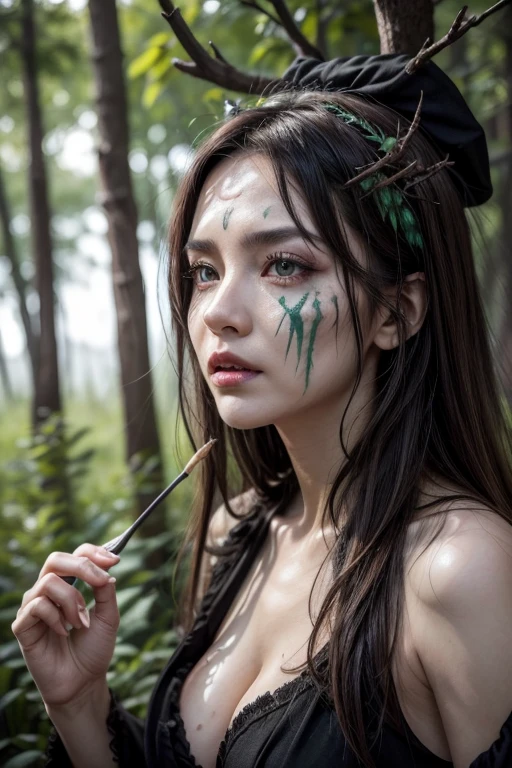 Big Tits,Big Ass,

Baba Yaga (baba Yaga)

	• Costumes: Inspired by the witch of the old forest、Wearing tattered robes。With brown and green tones、A design that blends in with nature。The head is fitted with a headpiece made from dead branches and bird bones.。
	• Makeup: Paint your face a dull green、Add deep shadows around the eyes to emphasize the aged look。The lips are dark brown、Makes teeth and nails yellow and gives a dirty look。Add wrinkles and scars to the face with face paint。