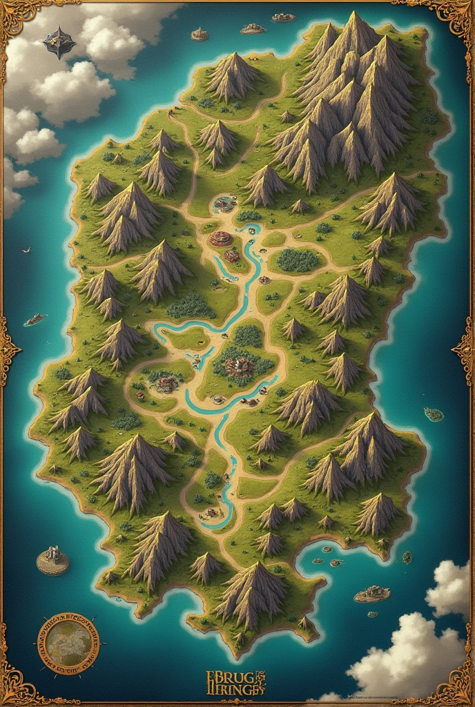 The world map of the rings of power series, from the world of the lord of the rings.
