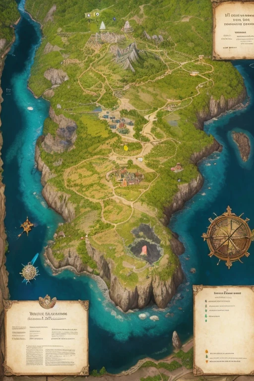 Use the example image and make a map seen from above like the image with a very large area, but leave almost everything complete with forest, It has to be very green, and in the forest there is a small tower, a small lake, a small house near a river, and an area that has a small, also put some trails, remove the structures from the image and put the ones I asked for, redo the map