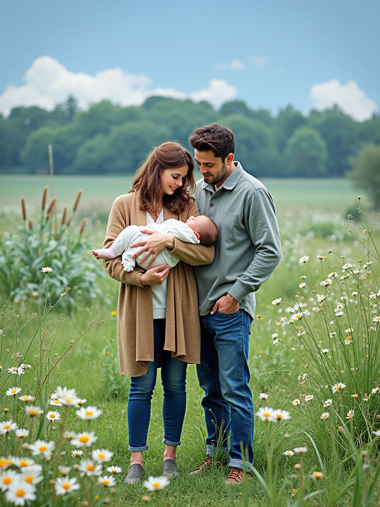 A photo of me with my girlfriend and a baby