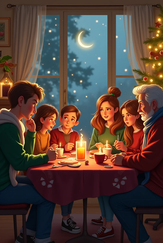 Everyone celebrating Christmas but one man are not come and everyone are waiting for hem