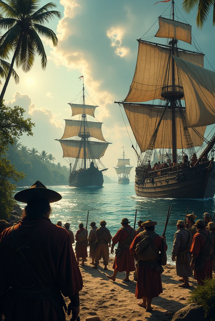 Imagine how the Spanish arrived in America