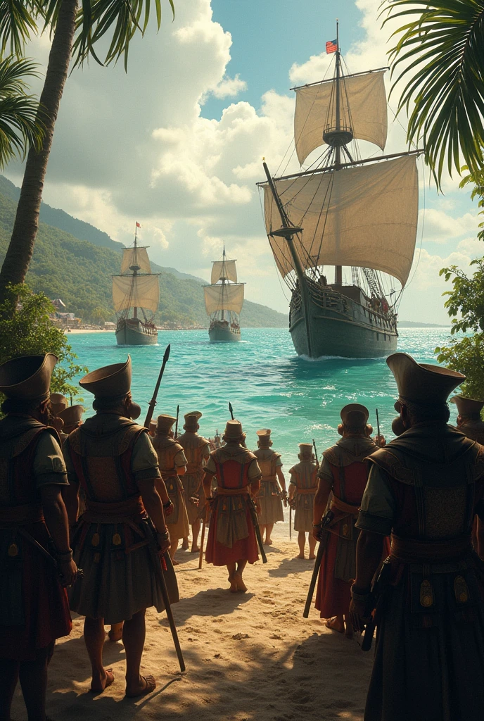 Imagine how the Spanish arrived in America