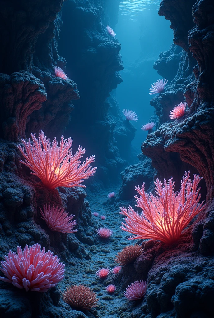 magical corals all together with a black background