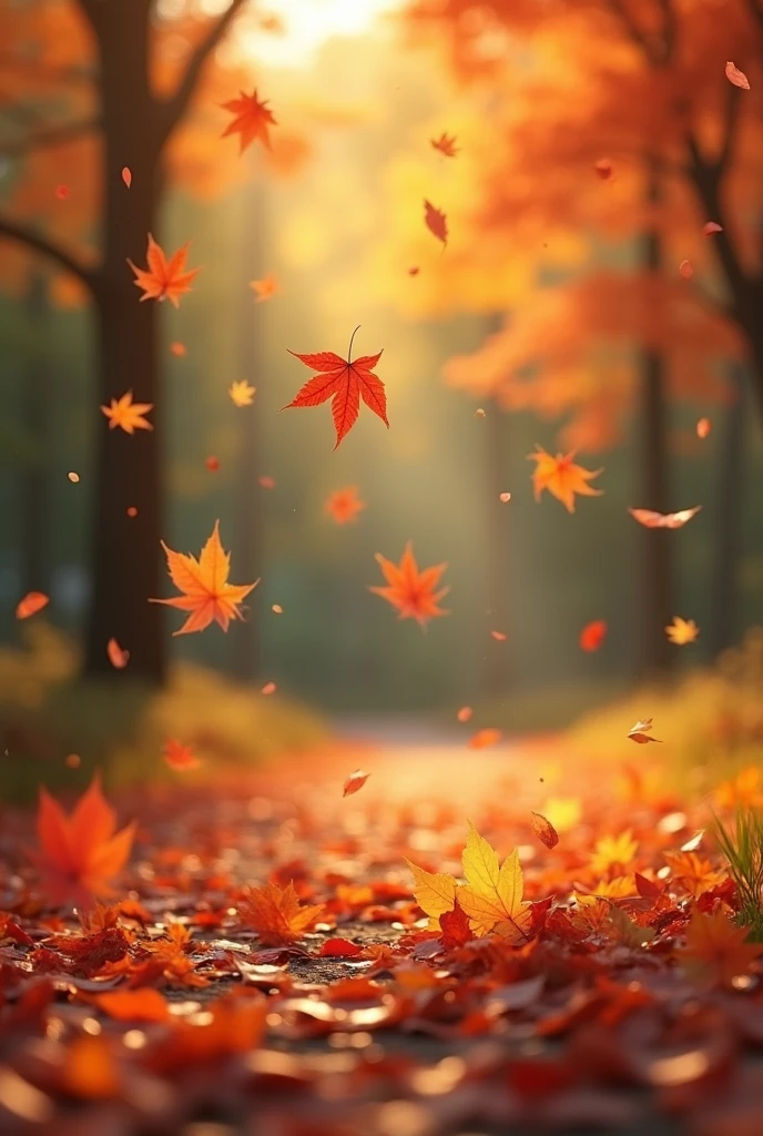 Autumn falling leaves 
