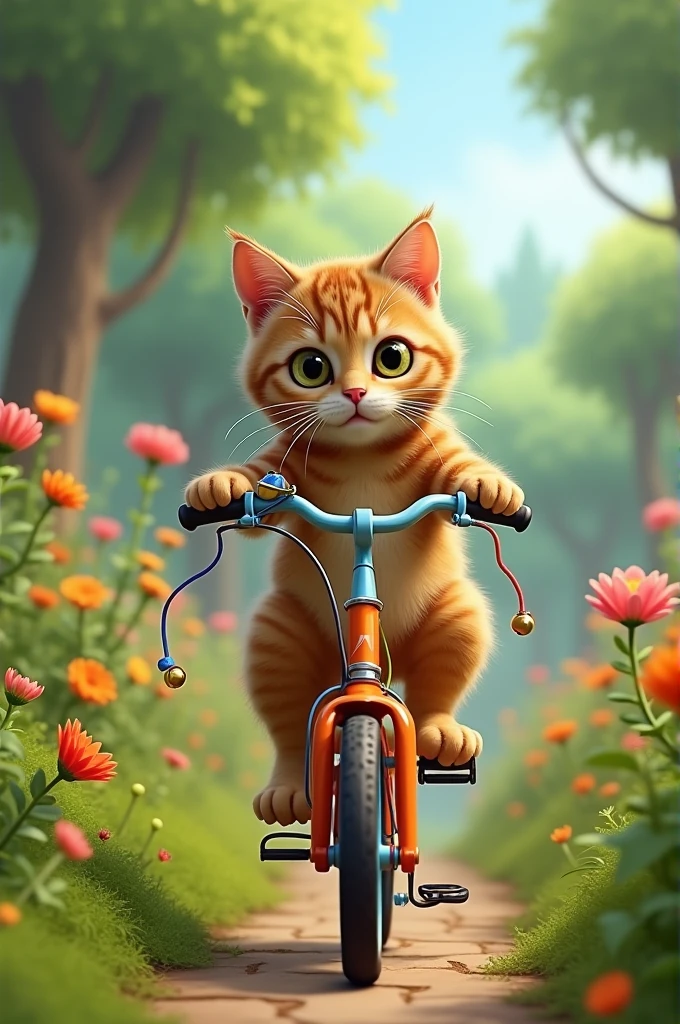 Cat with bike