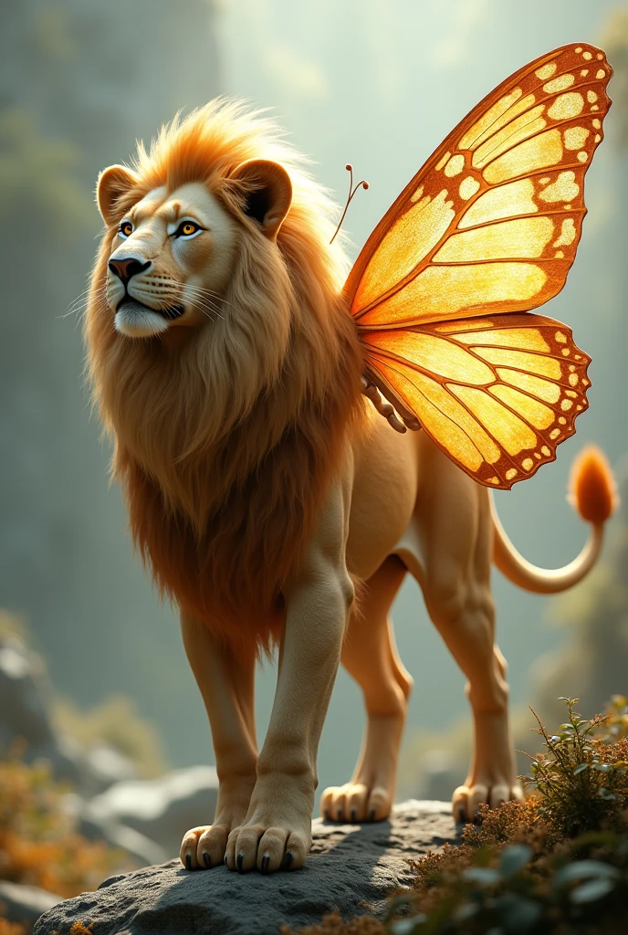 Lion-Butterfly Hybrid fusion:.   . ultra HD high resolution 4K 