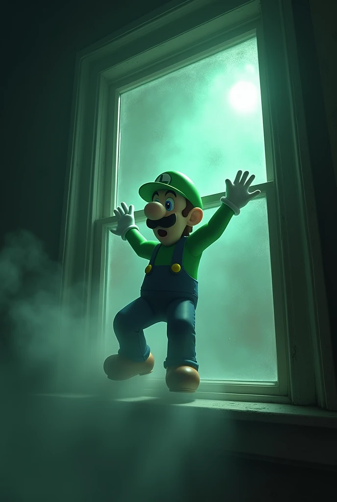 Luigi getting thrown out of a window ghost
