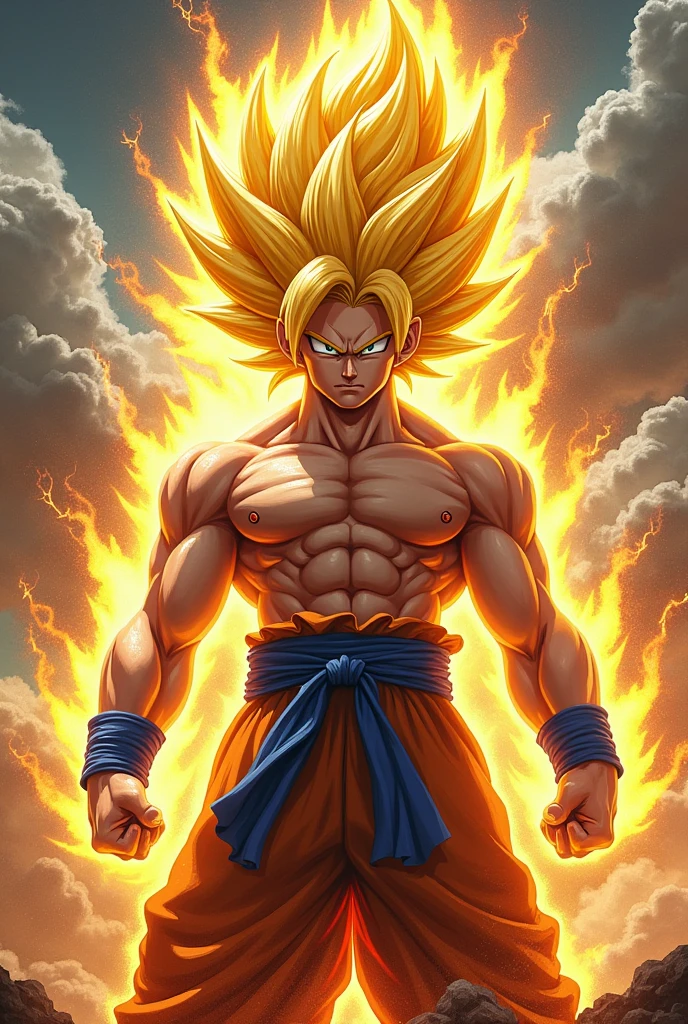 realistic image of the character dragobal z known as koku super saiyan