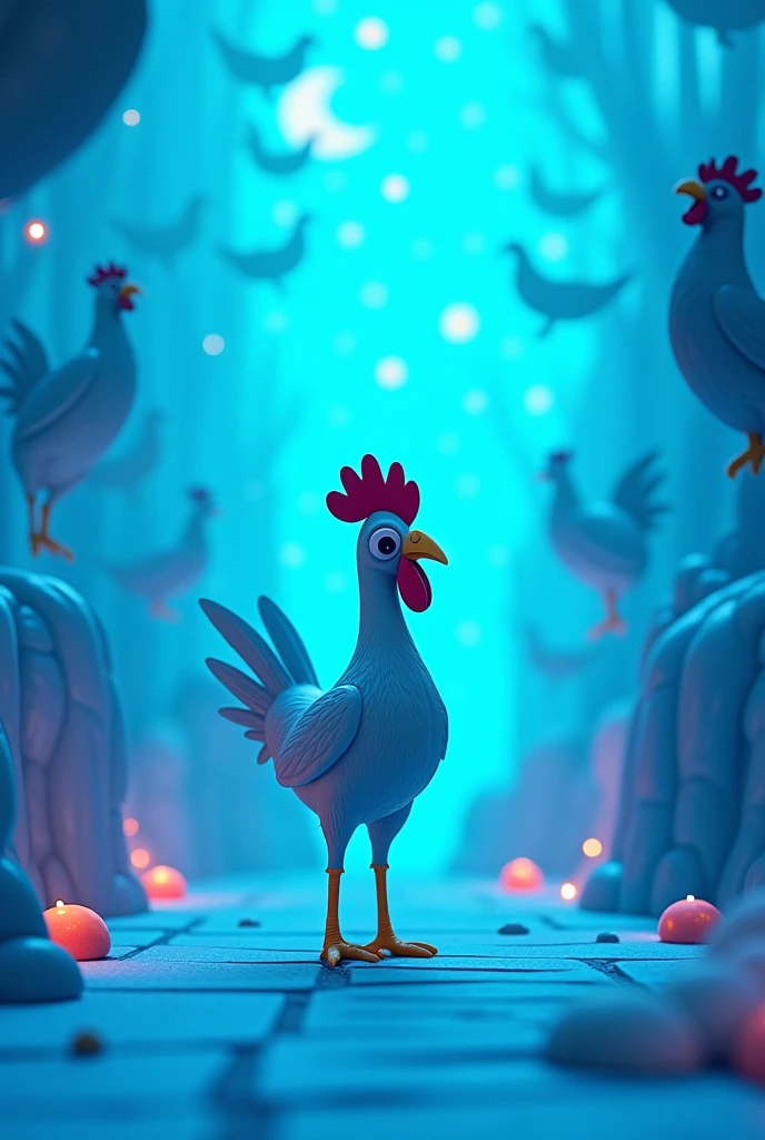 Previously, blue was the main color，With chicken pattern