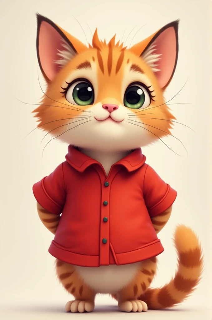 A cat with a red shirt