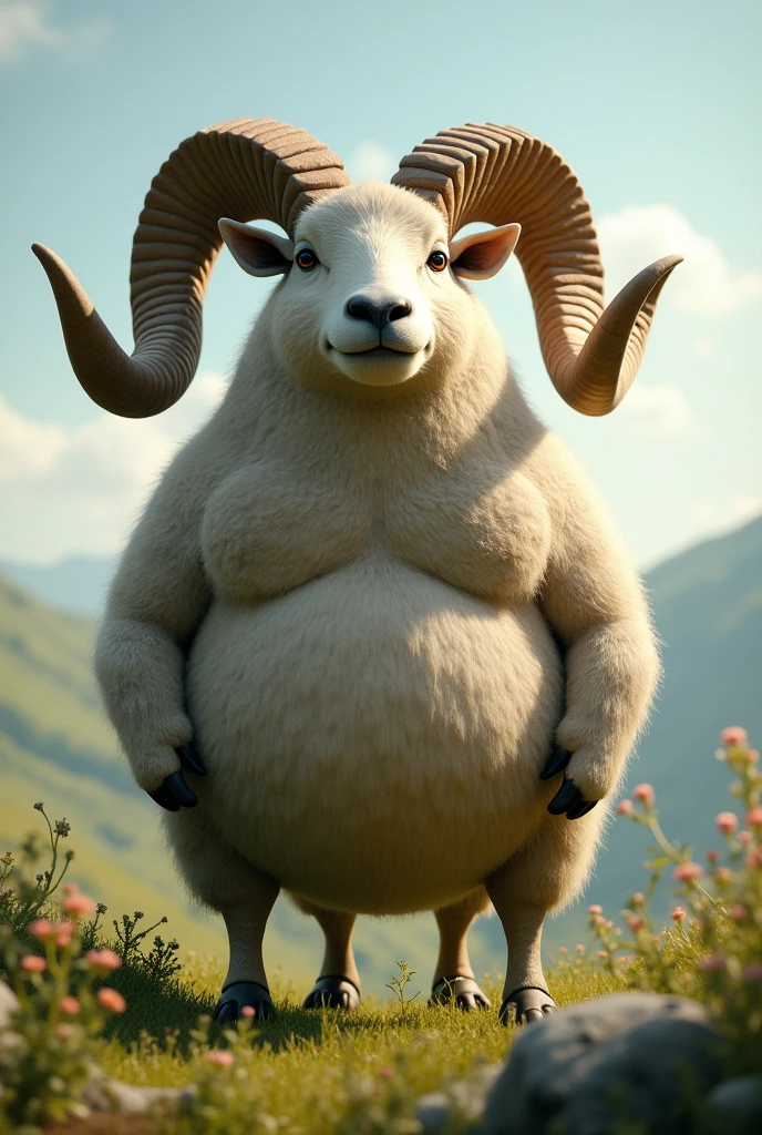A very fat ram, but very fat