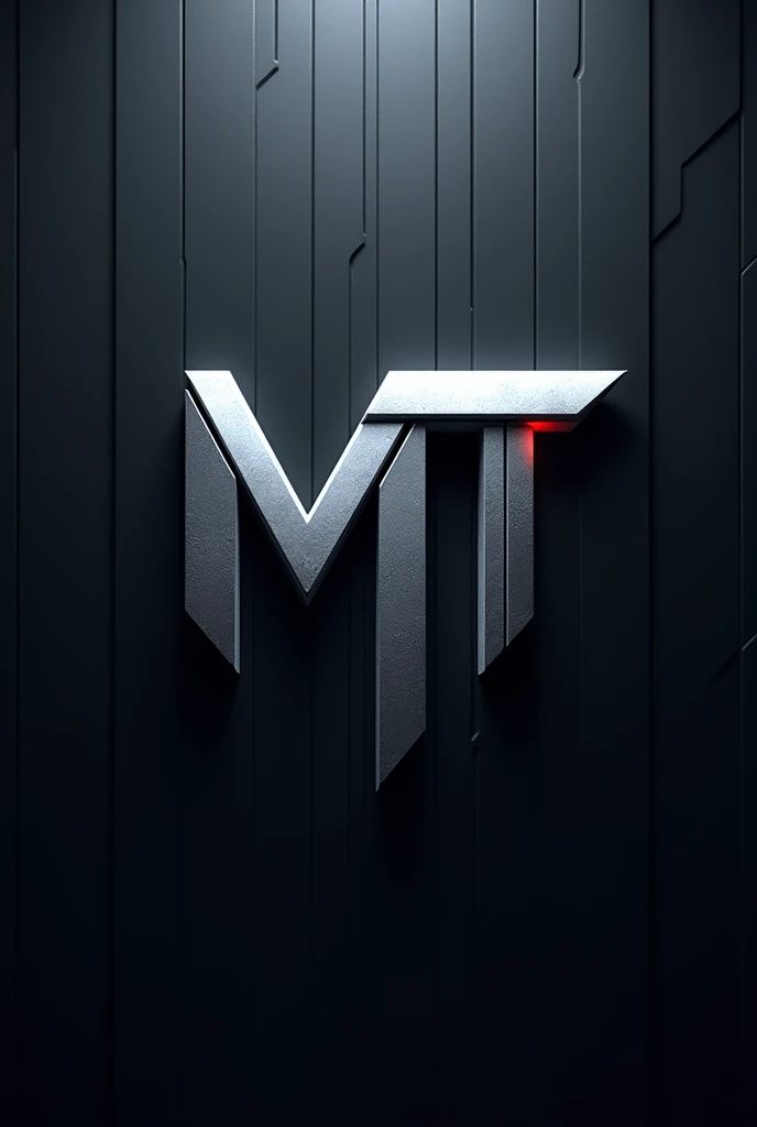 a logo with the letters MT in a futuristic style 
