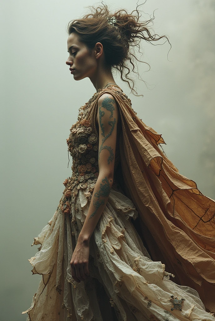 10 looks for a fashion collection with the theme of Time and Memory, turned to surrealism, using upcycling technique, reimagining fabrics and their uses, reconstructing pieces and creating a unique aesthetic