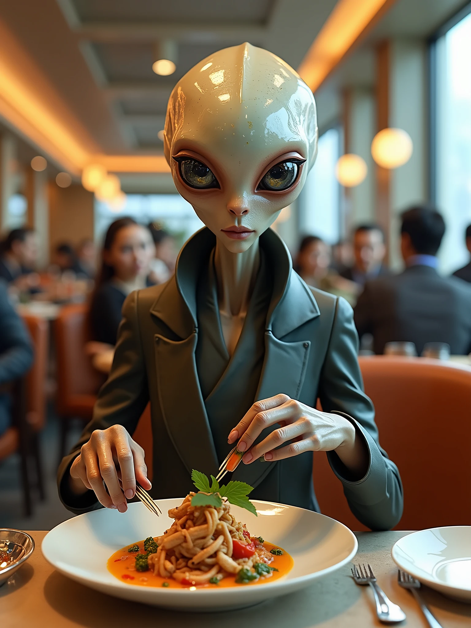 alien in restaurant