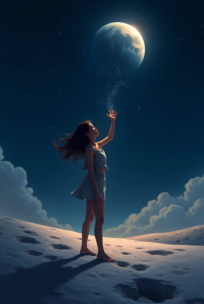 Make me a sign with a girl and stars on the moon. It&#39;s like she&#39;s fulfilling her dream. 