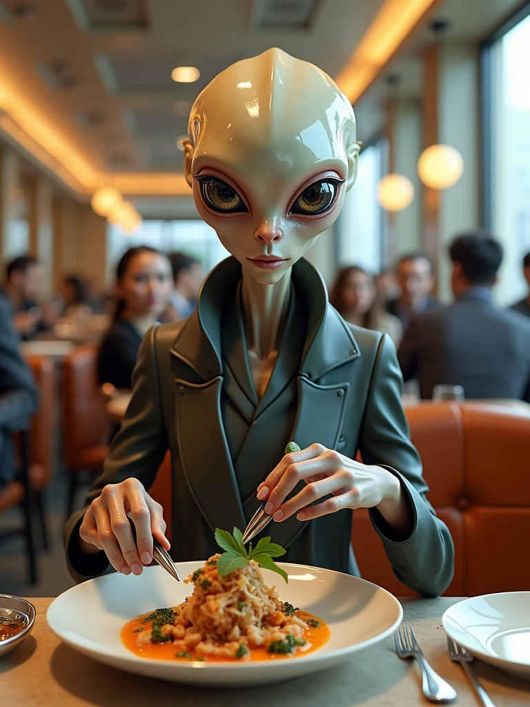 alien in restaurant