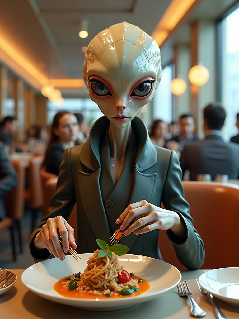 alien in restaurant