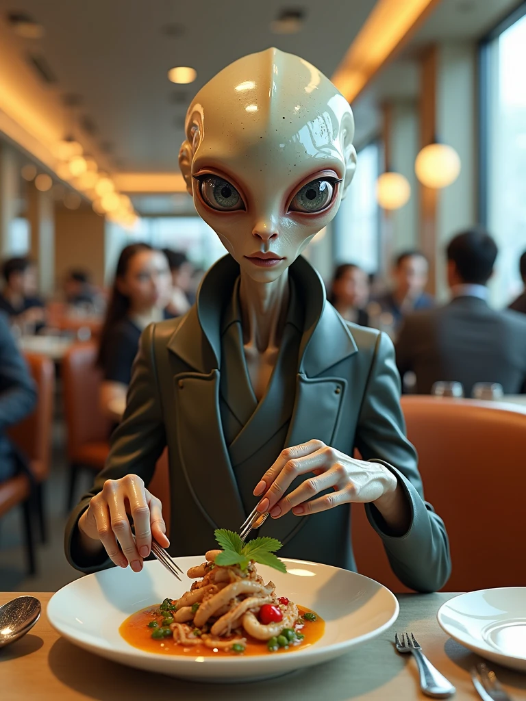alien in restaurant