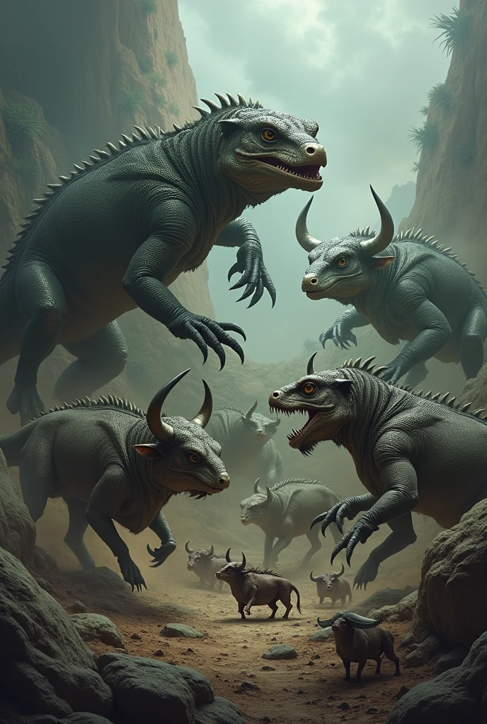 Lizards killing mini bulls