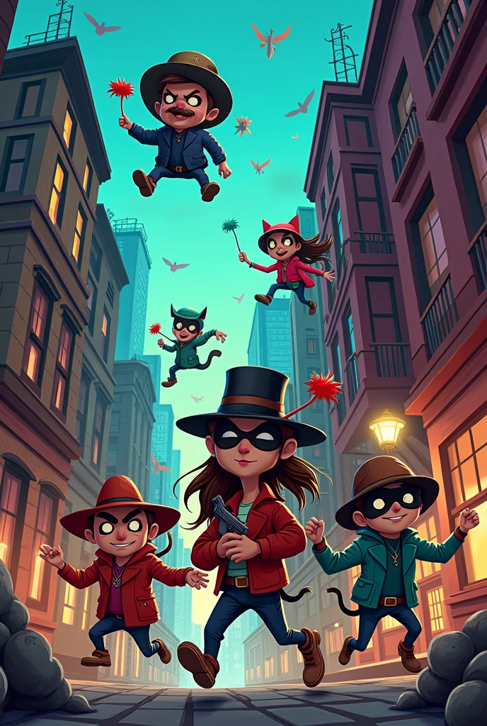 example of thief people, using cartoons