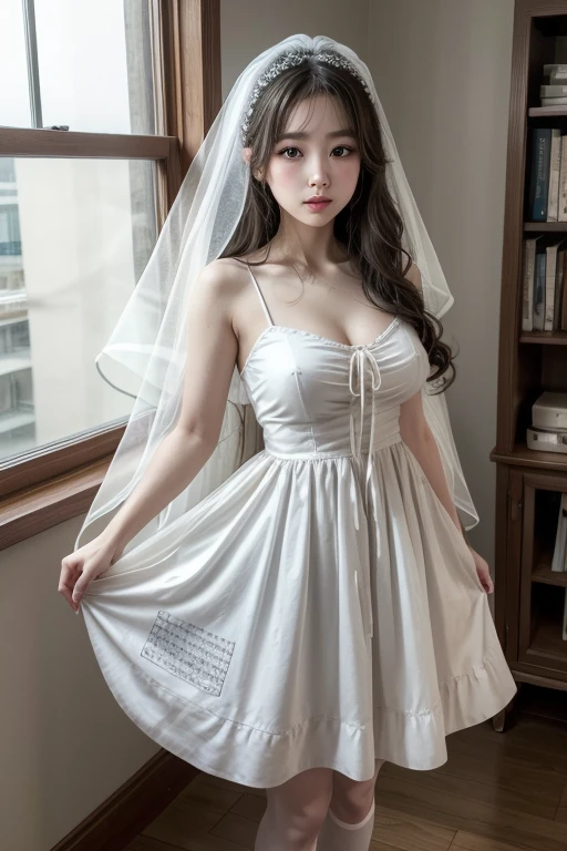 Big Tits,Big Ass,
• Costumes: A white dress with a thin veil、Create a classic feel。The dress has an old music sheet print on it.、White ballet shoes on her feet。
• Makeup: Paint the whole face white、Draw black musical notes or lines around the eyes。The eyeshadow is grey、Lips are also painted a light grey。Her hair is long and wavy、I feel a little disorganized。