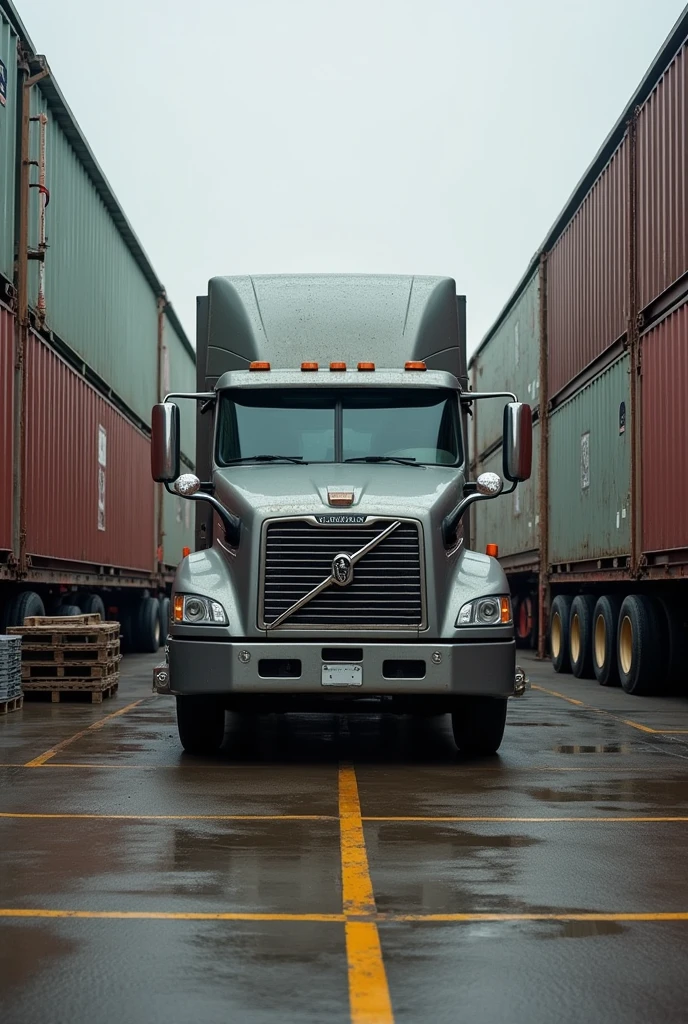Canadian truck inyard in grey colour