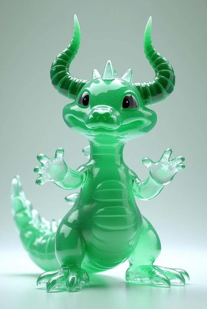 Transparent green ice alligator with pokemon style horns