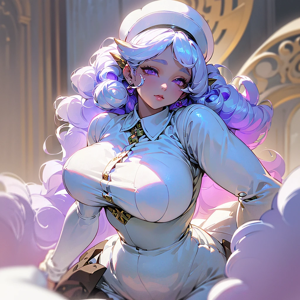 ((ultra quality)), ((masterpiece)), ((Angelic beauty woman)), ((long white curly hair)), ((White hair)), ((fluffy white hair)), ((curly hair)), (beautiful face), (beautiful thick lips), Enchanting ((Calm facial expression)), looks at the camera with a slight smile, (White skin color), (White skin), glow on the body, ((detailed eyes)), ((sheep)), ((violet eyes)), (juicy female lips), ((Checkered skirt and white shirt)), (dark eyeliner), (beautiful female hands), ((thick body)), ideal female body, beautiful waist, beautiful big hips, big breasts, thick thighs, ((Divine and beautiful)) (), ((depth of field)), ((high quality clear image)), (delete details), ((High detail)), ((clear focus))undefined, undefined, undefined, undefined, undefined,