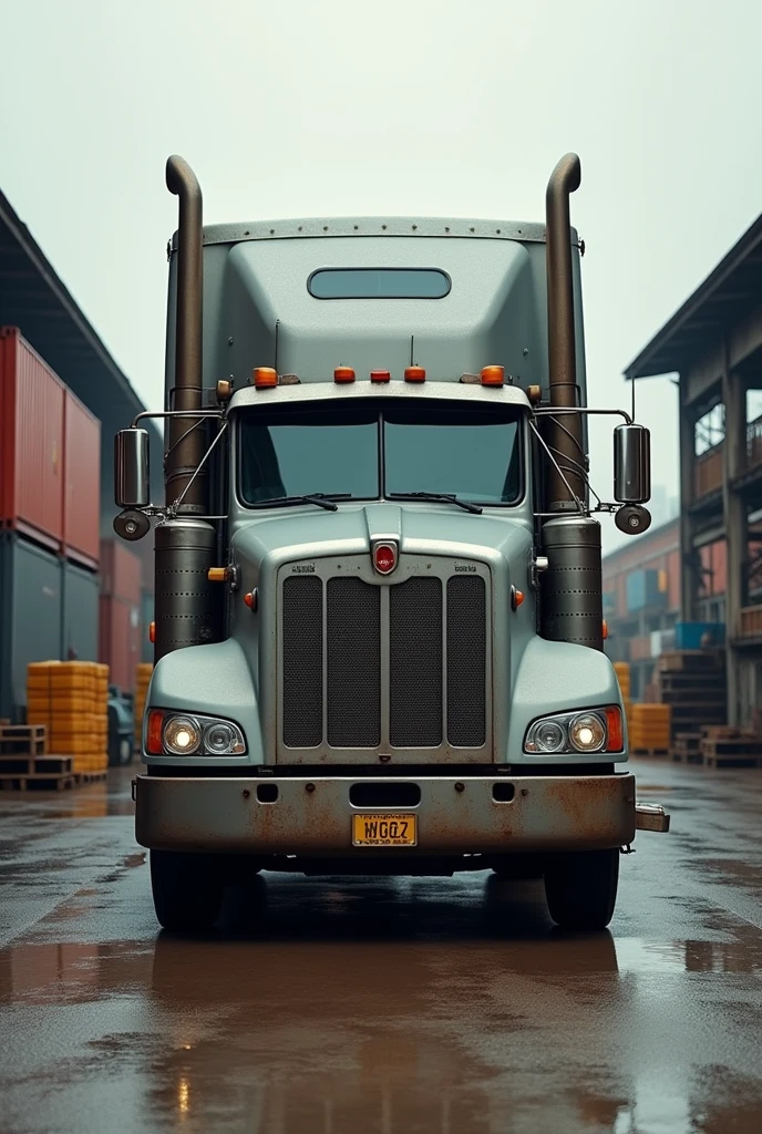 Canadian truck inyard in grey colour