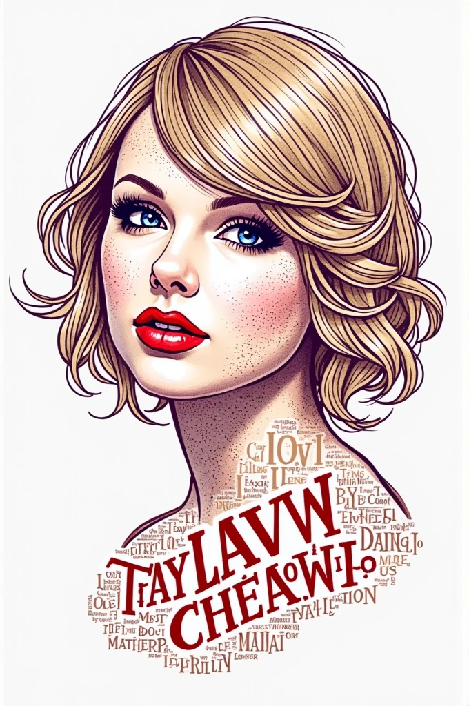 Create a word cloud with something related to Taylor Swift