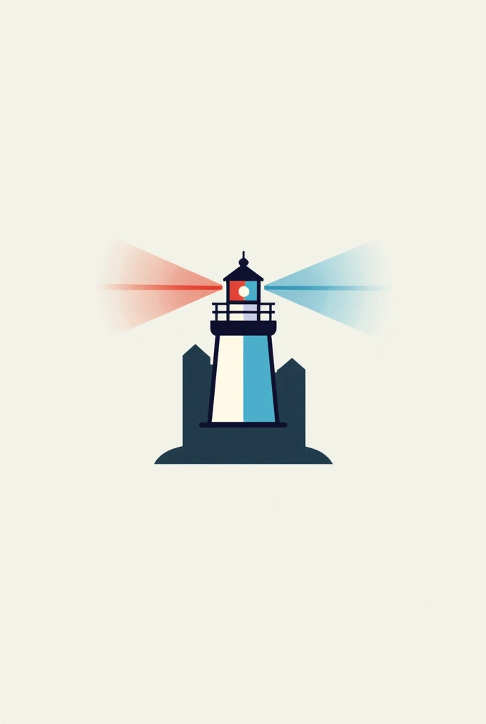 A logo for LightHouse company, It must have a red and blue headlight without the light beams 