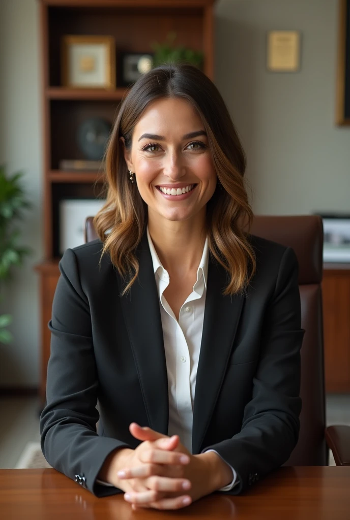 The lovely female owner of the company