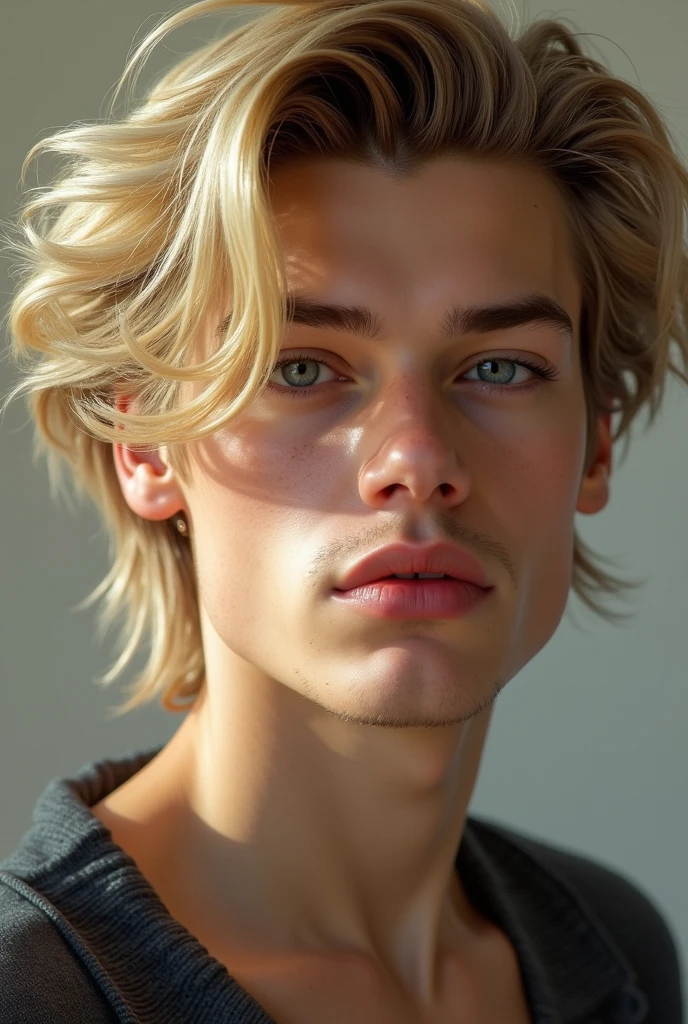 (photorealism:1.2), Harry Styles, Twink, 20 years old, blonde Hair