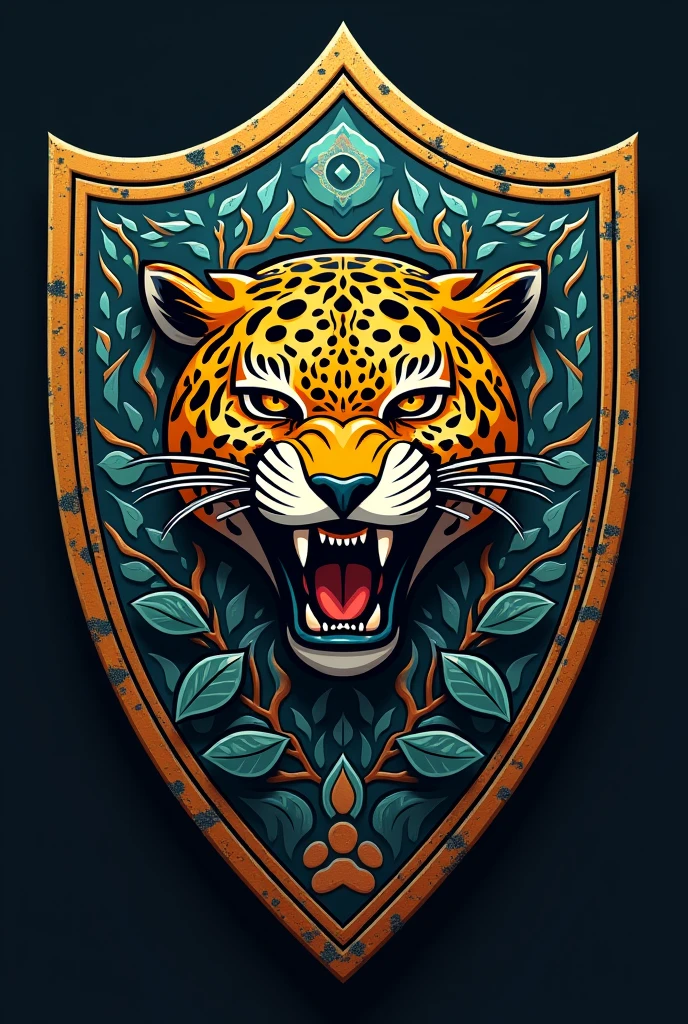 Create a marching band shield, jaguar themed 