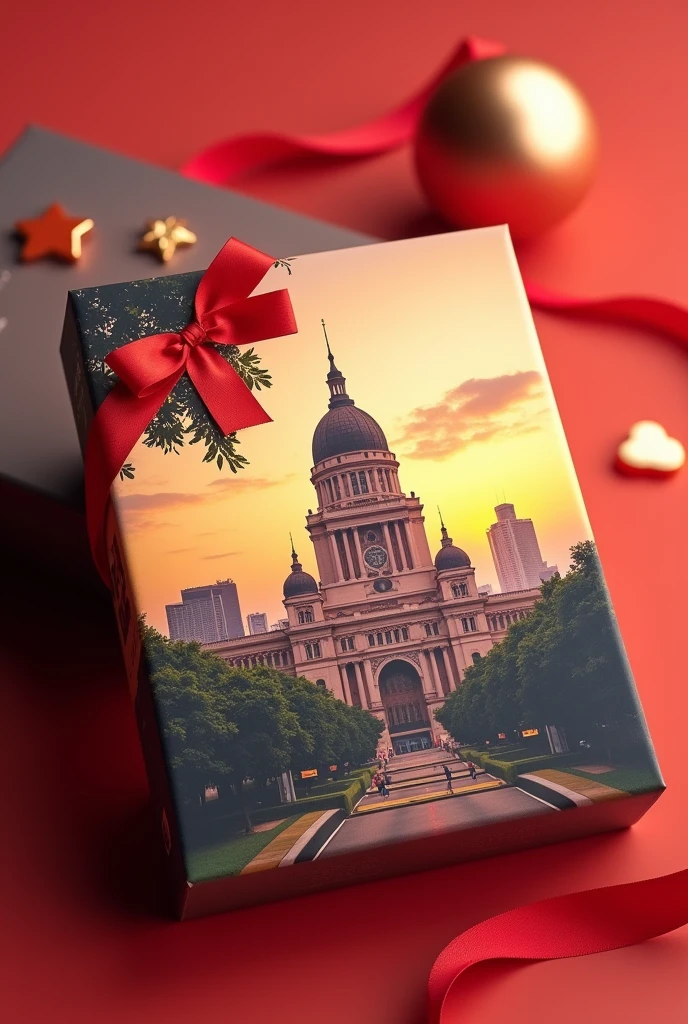 make an adult gift picture with a photo wrapper of the Indonesian capital building