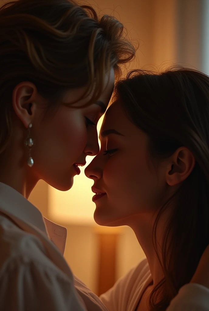Actress Emma Myers giving a forehead kiss