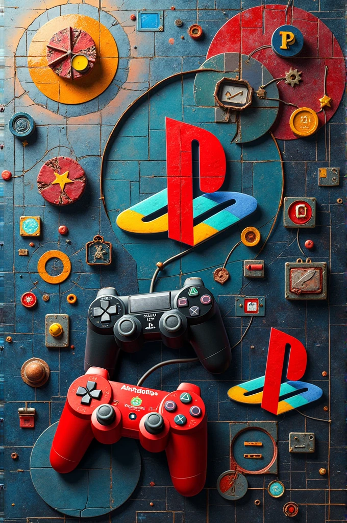 Mosaic image of elements from the PlayStation video game